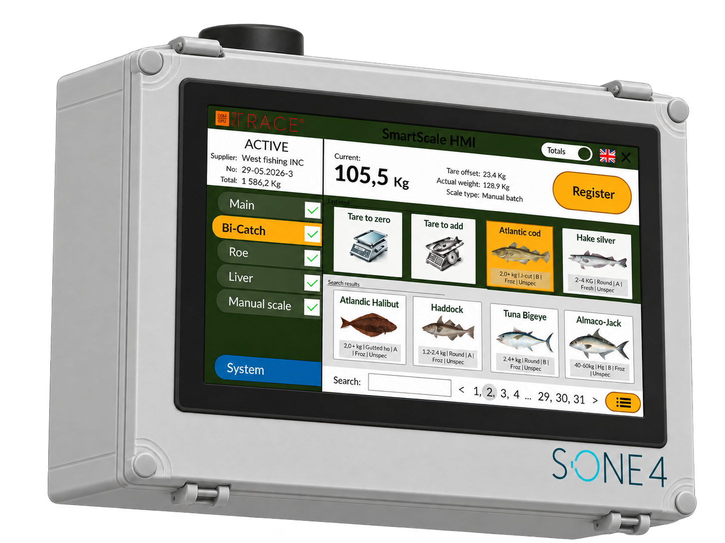 Exact veiestasjon med touchpanel, Smart Scale og puckantenne